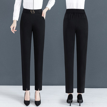 Нови дамски панталони с висока талия - изчистен модел в черно