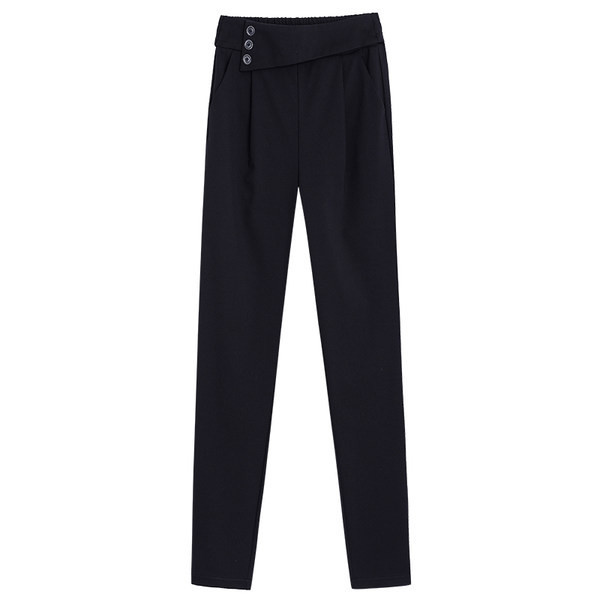 Ženske crne elegantne hlače s džepom