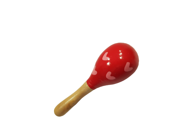 Играчка Маракас, Дървен, Червен, 20 см.
