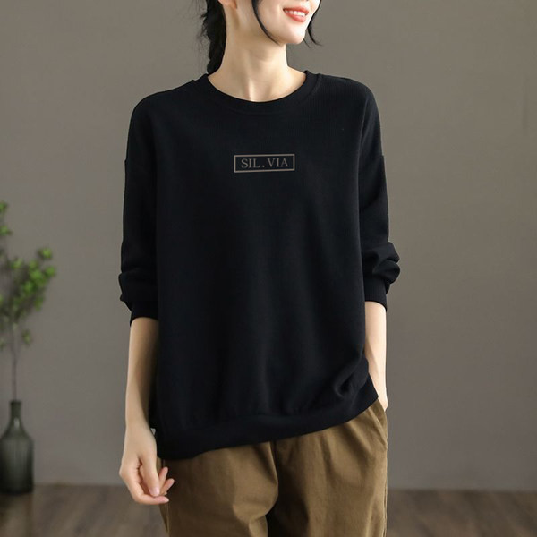 Γυναικείο φούτερ casual print με λαιμόκοψη