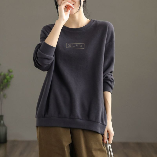 Γυναικείο φούτερ casual print με λαιμόκοψη