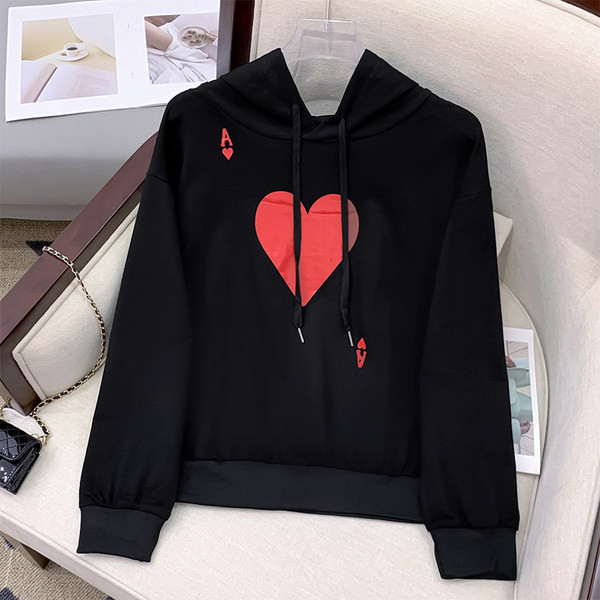 Naiste vabaaja kapuutsiga dressipluus - musta värvi