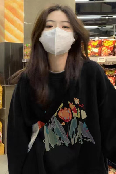 Uut mudelit vabaaja naiste dressipluus, mustriga ja ümara kaelusega