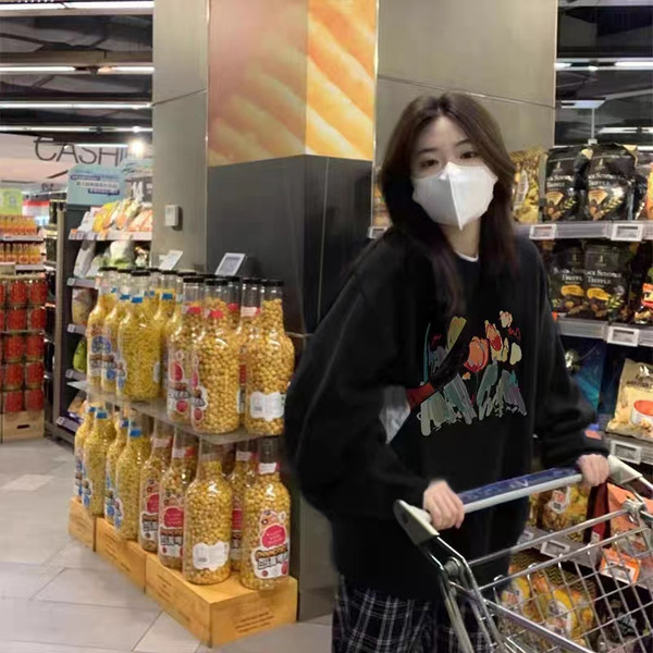 Uut mudelit vabaaja naiste dressipluus, mustriga ja ümara kaelusega