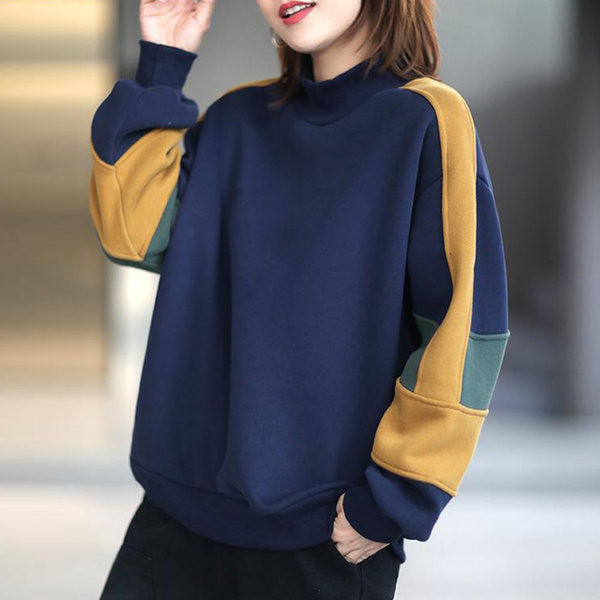 Ženska ležerna majica s visokim polo ovratnikom