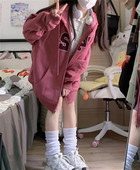 Casual φούτερ για γυναίκες με τσέπες κεντήματος και  κορδόνια