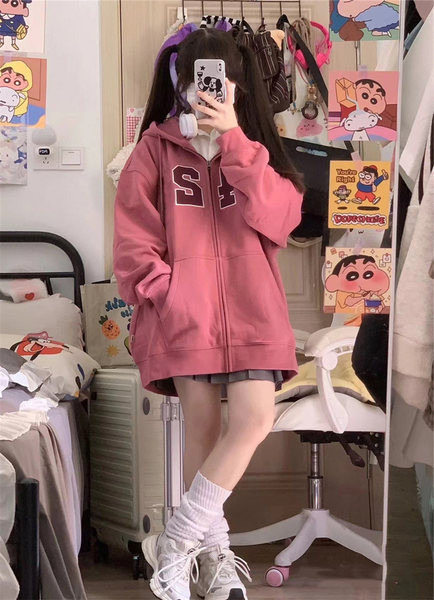 Casual φούτερ για γυναίκες με τσέπες κεντήματος και  κορδόνια