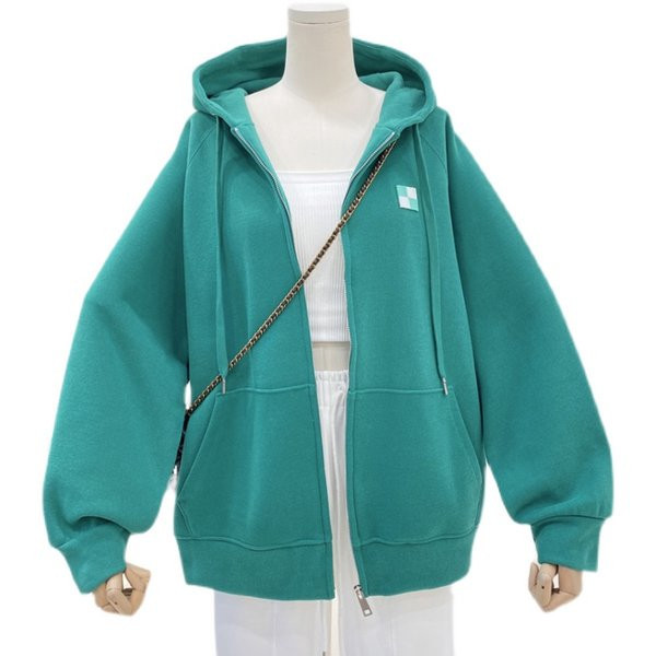 Широк модел дамски суичър с качулка и връзки подходящ за ежедневието