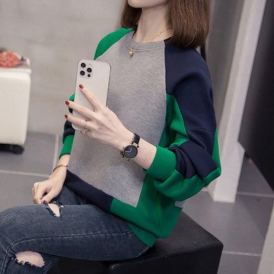 Πολύχρωμο γυναικείο φούτερ φαρδύ σχέδιο