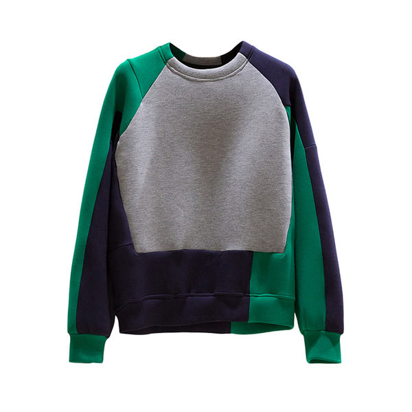 Πολύχρωμο γυναικείο φούτερ φαρδύ σχέδιο