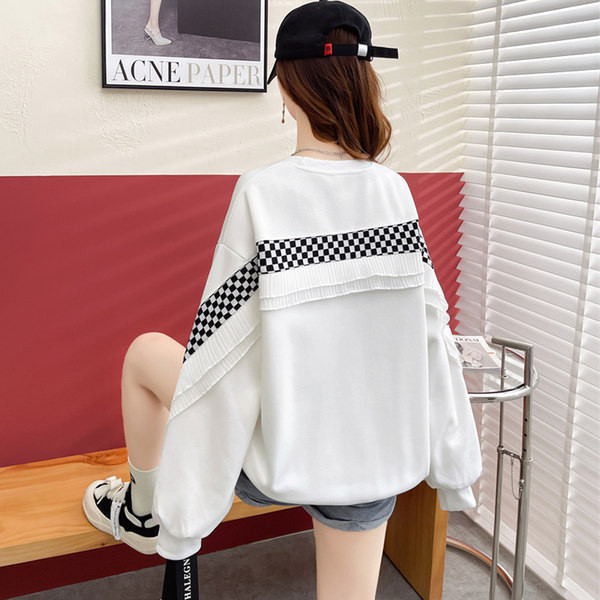 Γυναικείο φούτερ με κέντημα και στρογγυλή λαιμόκοψη