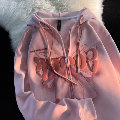 Γυναικείο φούτερ με κορδόνια και φερμουάρ