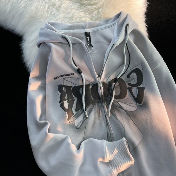 Γυναικείο φούτερ με κορδόνια και φερμουάρ