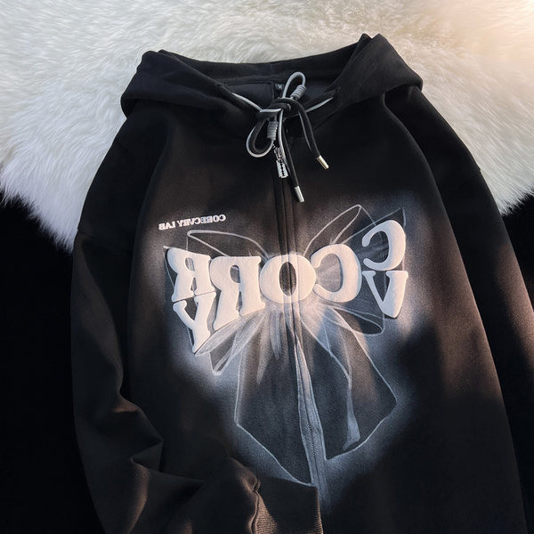 Γυναικείο φούτερ με κορδόνια και φερμουάρ