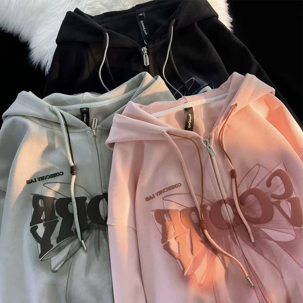 Γυναικείο φούτερ με κορδόνια και φερμουάρ