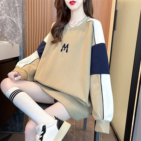 Дамски ежедневен суичър с обло деколте