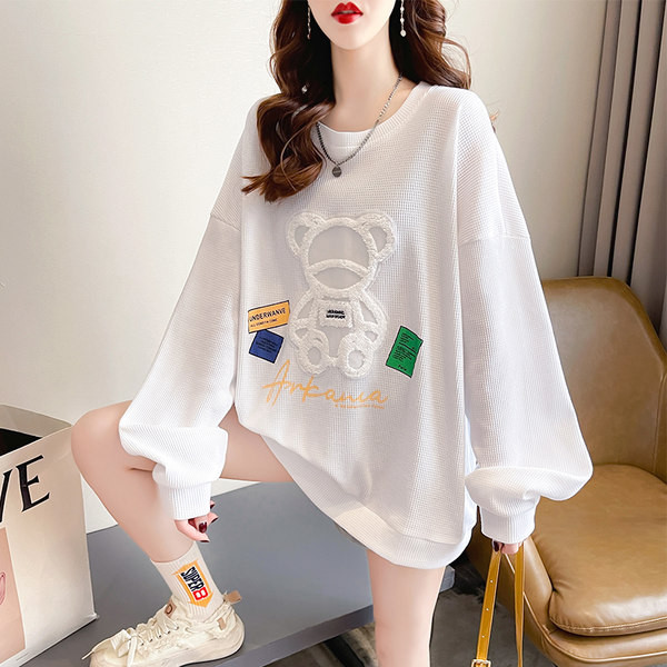 Φαρδύ μοντέλο γυναικείο φούτερ με οβάλ λαιμόκοψη