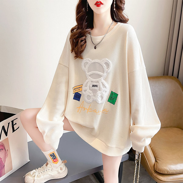 Φαρδύ μοντέλο γυναικείο φούτερ με οβάλ λαιμόκοψη