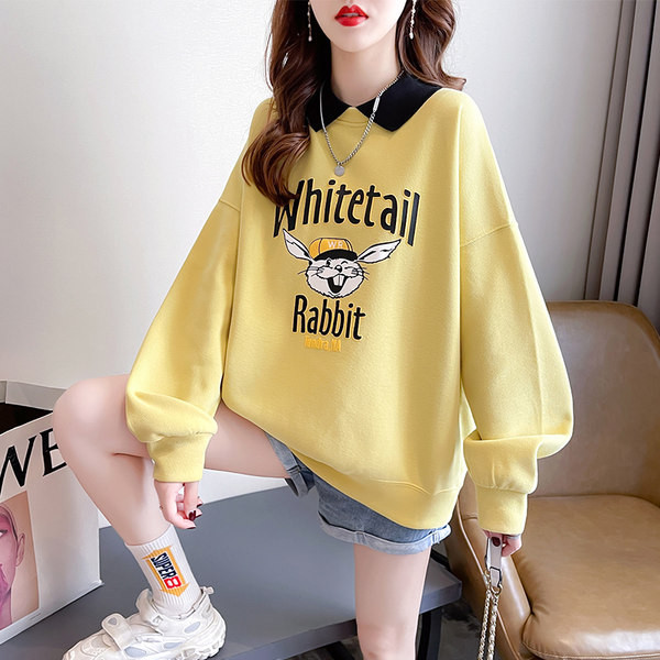 Värvilise trükise ja klassikalise kraega naiste avar dressipluus