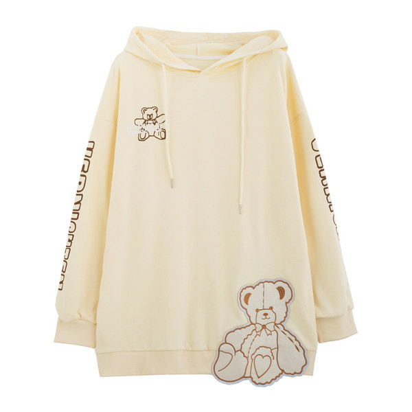 Ежедневен дамски суичър  с бродирано мече 