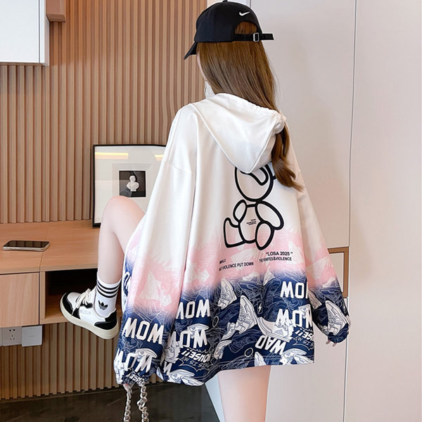 Színes női kapucnis pulóver