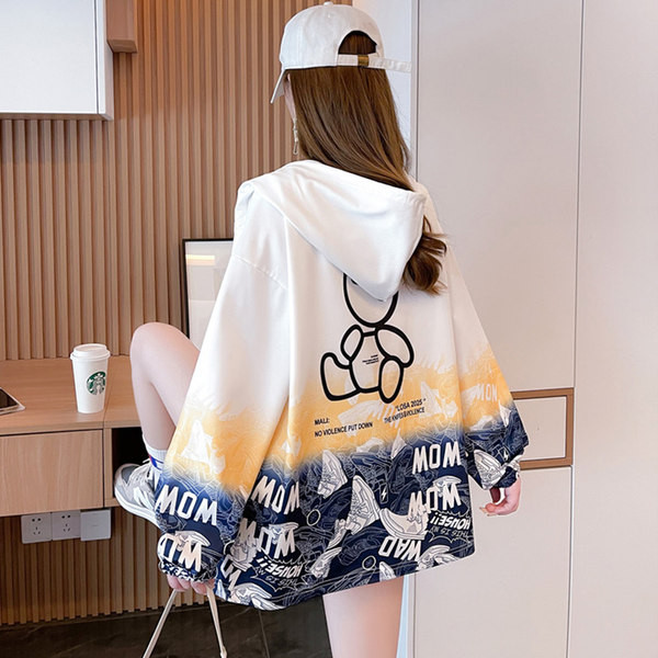 Színes női kapucnis pulóver