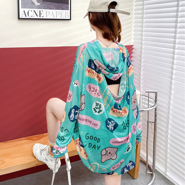 Šareni ženski dugi sweatshirt s kapuljačom