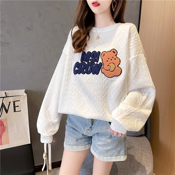 Γυναικείο φούτερ φαρδύ μοντέλο με διακόσμηση