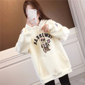 Γυναικείο φούτερ με κουκούλα με κορδόνια περίσφιξης με φαρδιά εφαρμογή σε χρώμα