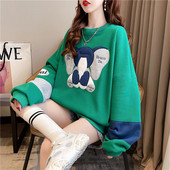 Φαρδύ γυναικείο φούτερ με οβάλ λαιμόκοψη - τρία χρώματα