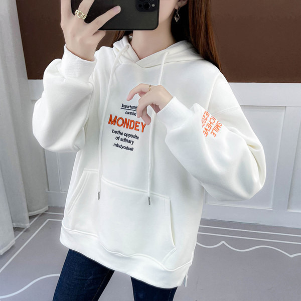 Νέο μοντέλο γυναικείο φούτερ με κεντημένα γράμματα και κορδόνια