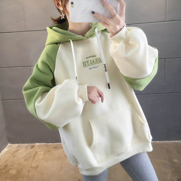 Casual naiste kapuutsiga dressipluus - lai mudel