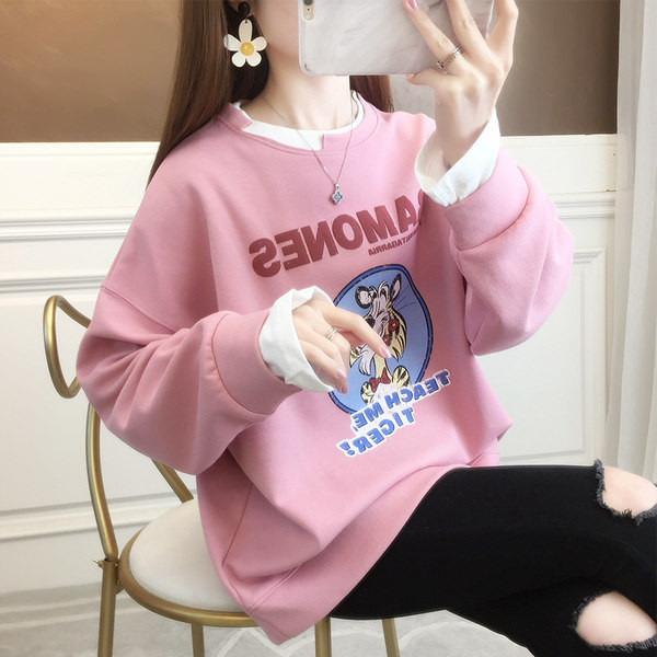 Új modell alkalmi pulóver színes rátéttel, nőknek