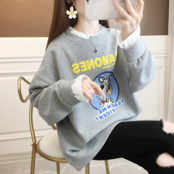 Új modell alkalmi pulóver színes rátéttel, nőknek