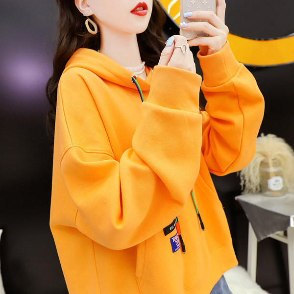 Дамски суичър с качулка широк модел