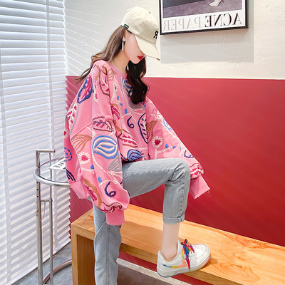 Дамски суичър с цветна щампа