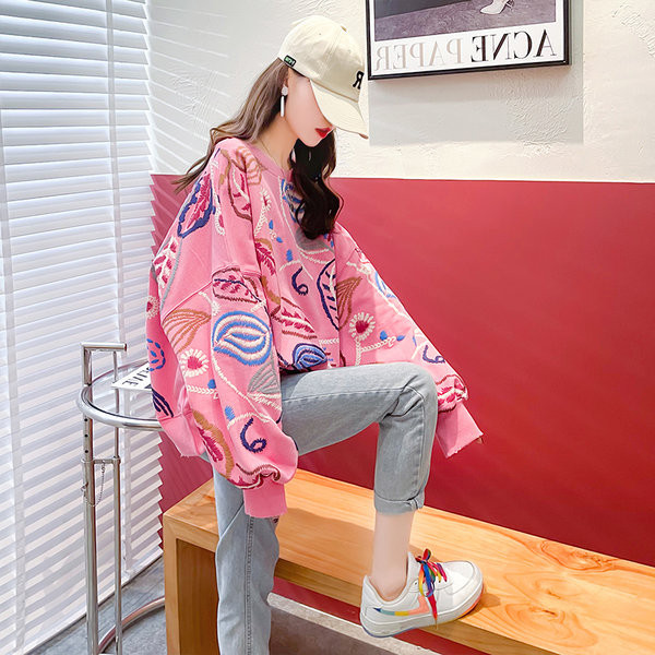 Дамски суичър с цветна щампа