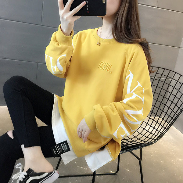 Γυναικείο μακρύ φούτερ με στρογγυλή λαιμόκοψη σε πολλά χρώματα