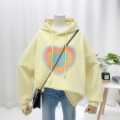 Μοντέρνο γυναικείο φούτερ με στάμπα με κουκούλα