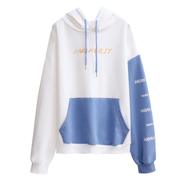 Casual γυναικείο φούτερ με κουκούλα με κορδόνια και τσέπη