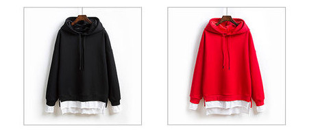 Дамски суичър с качулка и средна дължина 