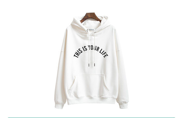 Спортен дамски суичър с надпис и джоб