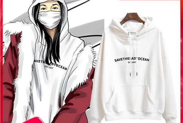 Γυναικεία φούτερ με στάμπα και κουκούλα