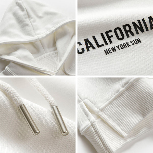 Casual γυναικείο φούτερ με κουκούλα σε λευκό χρώμα