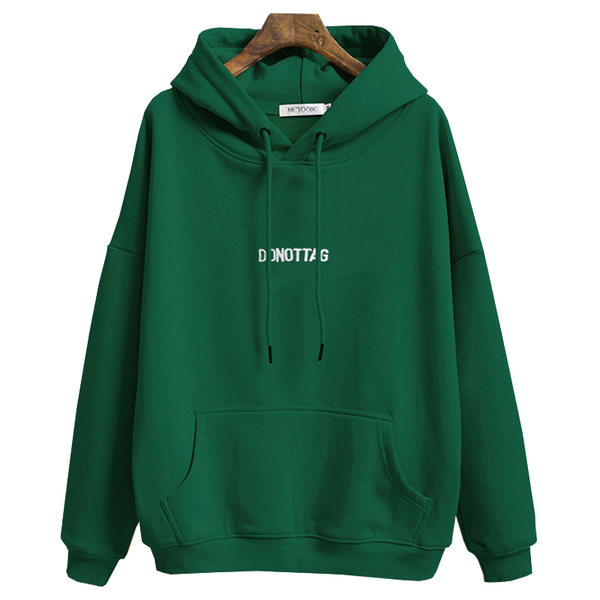 Ženski sweatshirt - s kapuljačom i natpisom