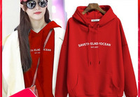 Γυναικεία φούτερ με επιγραφή και με βελούδο