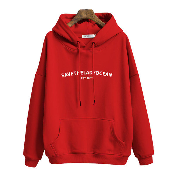 Γυναικεία φούτερ με επιγραφή και με βελούδο