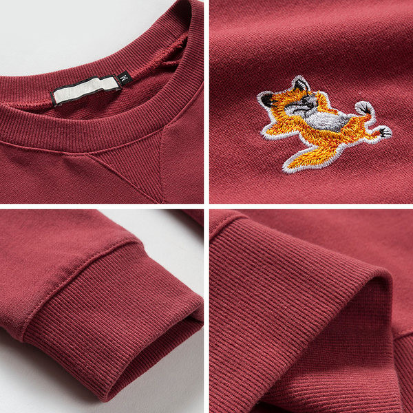 Γυναικεία φούτερ με κέντημα σε μπορντό χρώμα