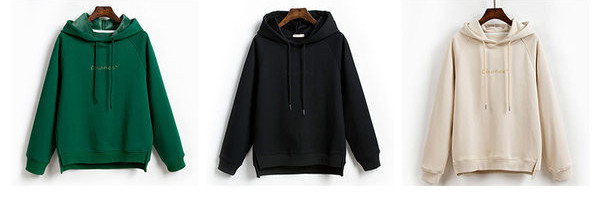 Női pulóverek kapucnival és felirattal - plusz bársony