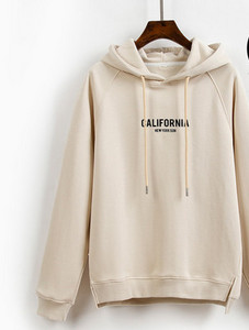 Γυναικείο casual φούτερ με κορδόνια και γράμματα